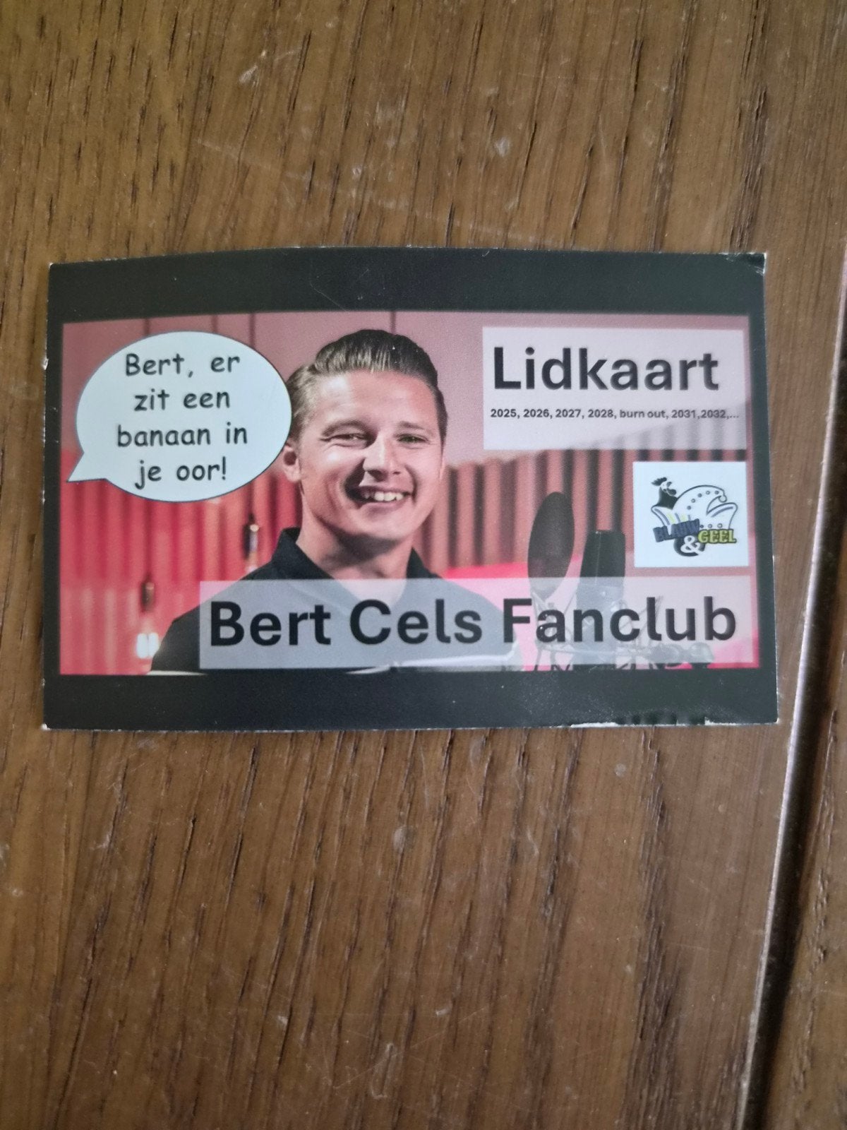 Lidkaart Bert Cels fanclub, Tickets en Kaartjes, Overige Tickets en Kaartjes