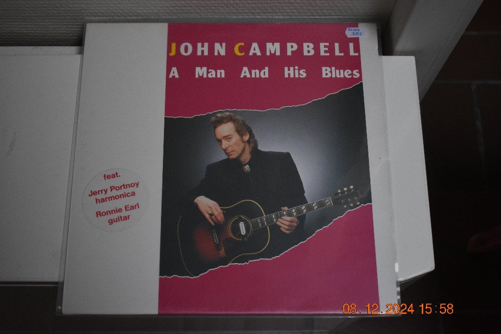 LP : John Campbell - A man and his Blues (Blues), Cd's en Dvd's, Vinyl | Jazz en Blues, LP, Gebruikt, Ophalen of Verzenden, Beschermende buitenhoes