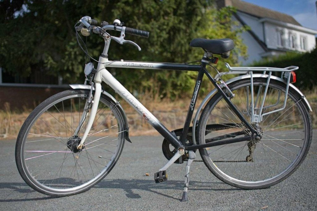 Fiets Minerva, met bagagedrager, Fietsen en Brommers, Gebruikt, Velgrem, Versnellingen, 53 tot 57 cm