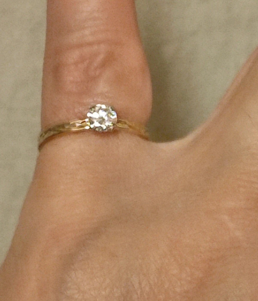 Solitaire met diamant 0,36kt D/SI1, Certificaat ALGT, Bijoux, Sacs & Beauté, Enlèvement ou Envoi, Blanc, Or