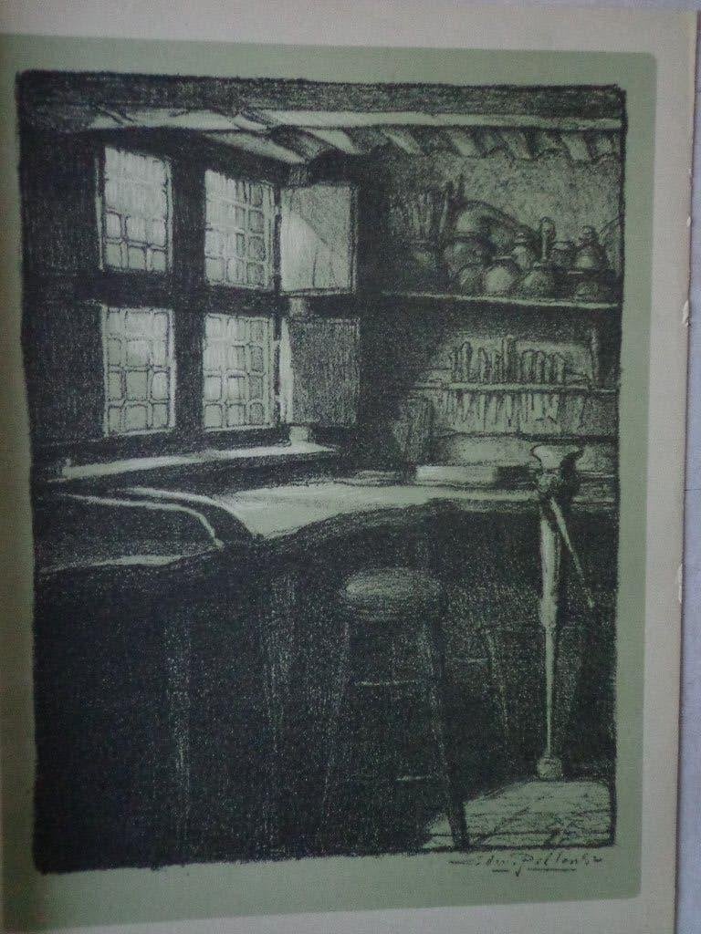 litho van Edward Pellens "Coin d'atelier" uit 1929, Antiquités & Art, Enlèvement ou Envoi, Autres sujets, Signé dans la planche