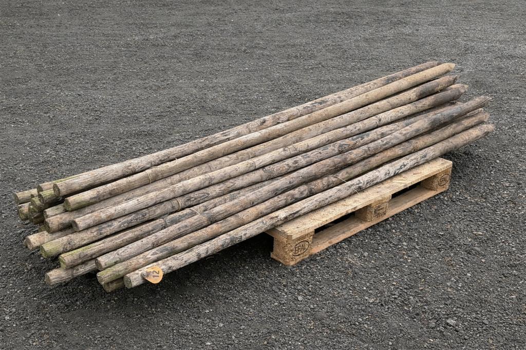 Houten ronde palen, Tuin en Terras, Palen, Balken en Planken, Gebruikt, Palen, 250 cm of meer, Hardhout, Ophalen