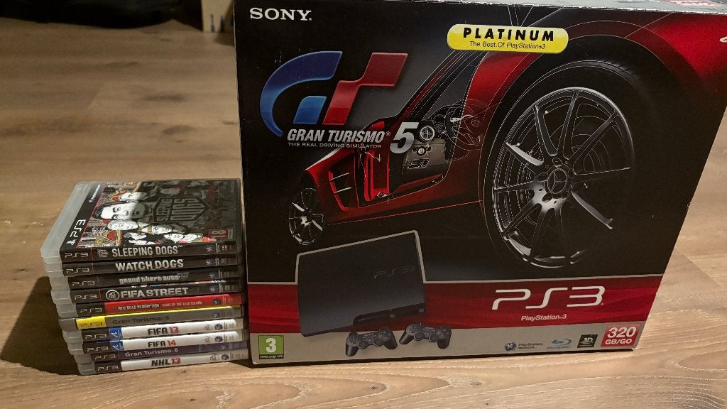 PS3 Slim 320GB + 2 originele controllers + 10 games, Games en Spelcomputers, Spelcomputers | Sony PlayStation 3, Ophalen, Met 2 controllers