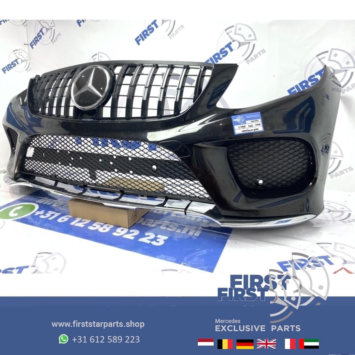 BUMPER W166 GLE AMG VOORBUMPER COMPLEET ZWART Mercedes 2015-, Utilisé, -, Avant, -