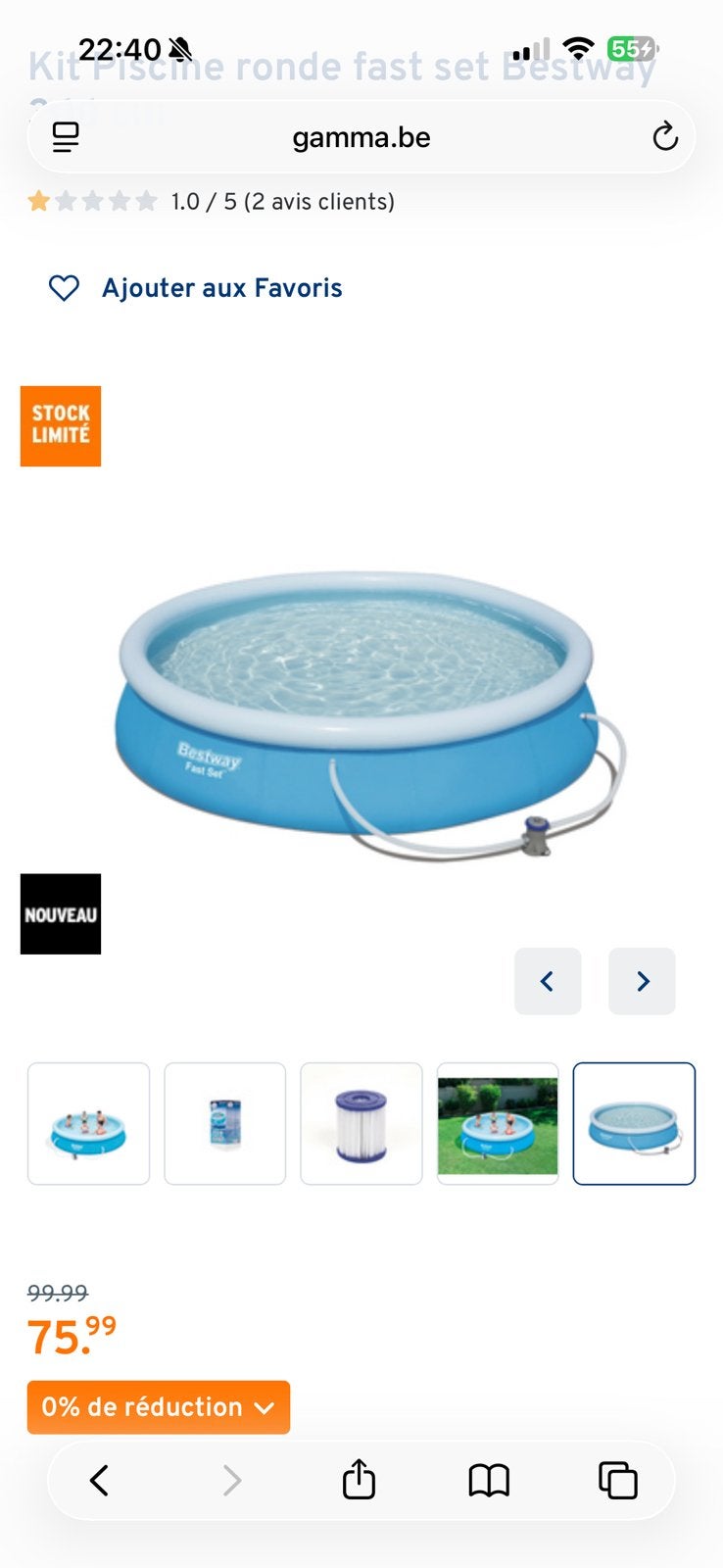 Piscine Bestway Fast Set 3,66 m, Tuin en Terras, Zwembaden, Ophalen, Opblaaszwembad, Rond, Nieuw