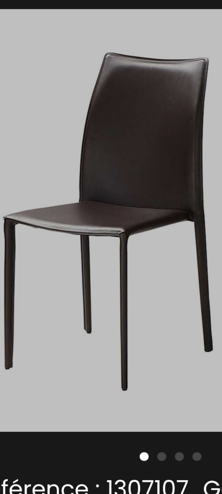 Chaise de marque Arper nickel en cuir brun, Maison & Meubles, Brun, Cuir