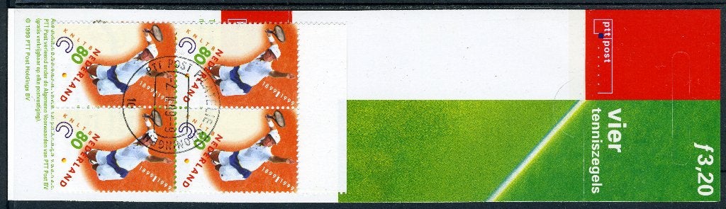 PAYS-BAS PB52 timbrés 1999 - Carnet de timbres KNLTB, Envoi, Après 1940, Affranchi