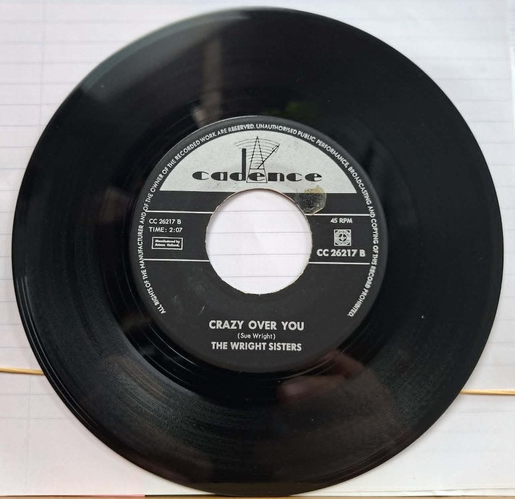 Popcorn Groove / The Wright Sisters - Crazy Over You, Pressage original, Enlèvement ou Envoi, 7 inch, Utilisé