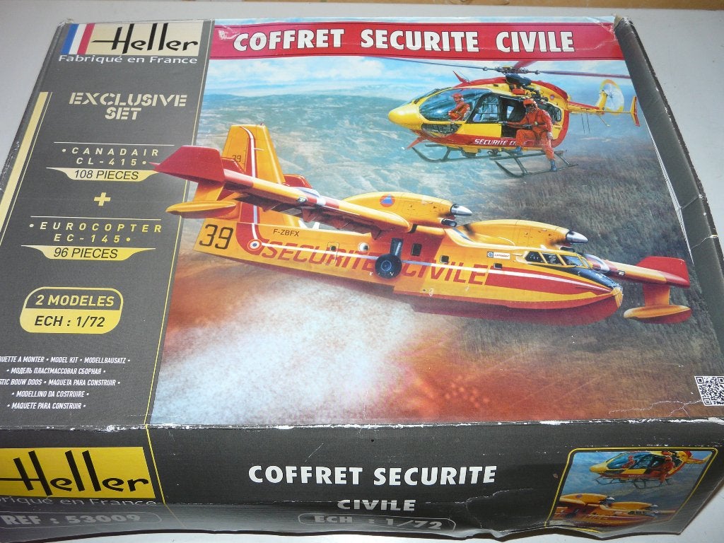 CANADAIR CL 415 ou 315 PLUS HELICOPTER EC145 1/72 HELLER, Neuf, 1:72 à 1:144, Heller, Avion