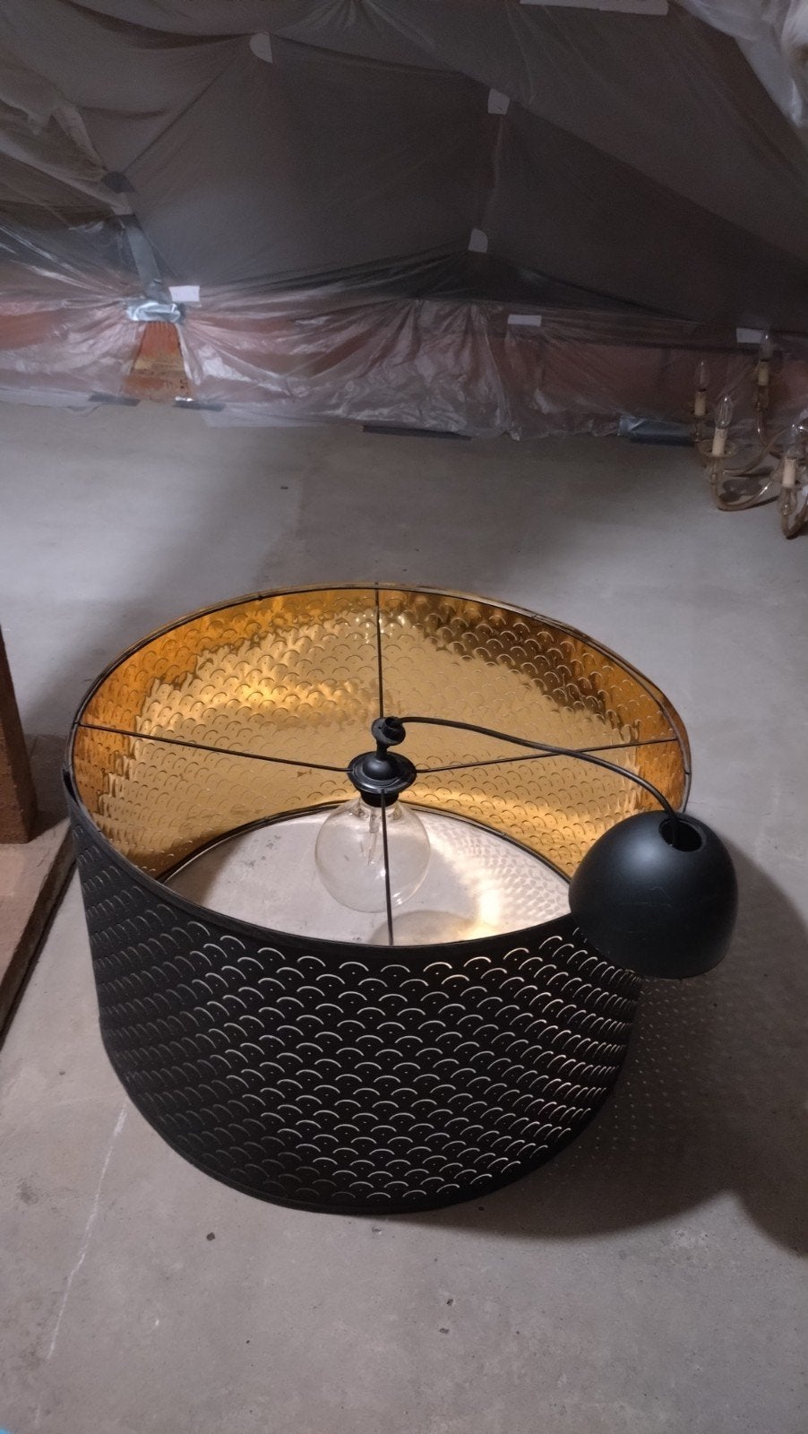Lustre ikea., Gebruikt, Zwart, Rond, 30 cm