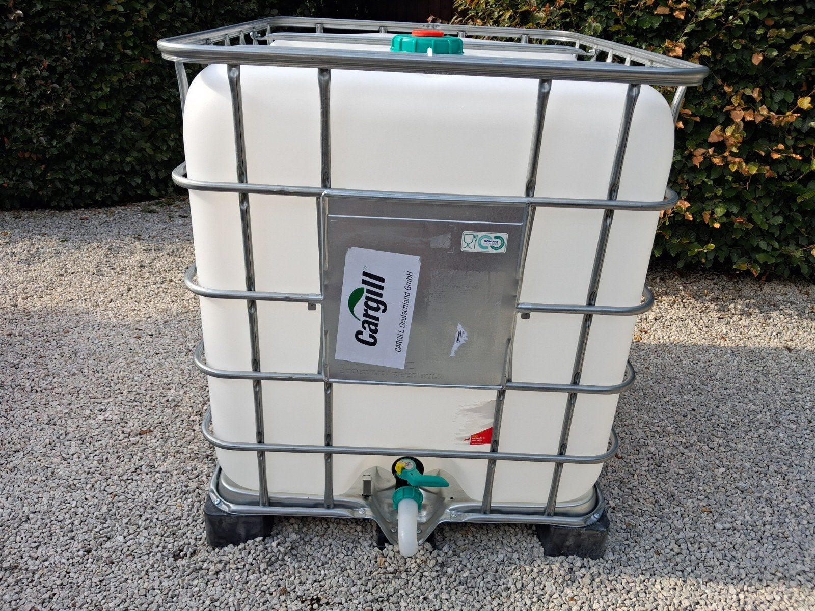 ibc watervat op plastic palet 1x, Ophalen, Met kraantje