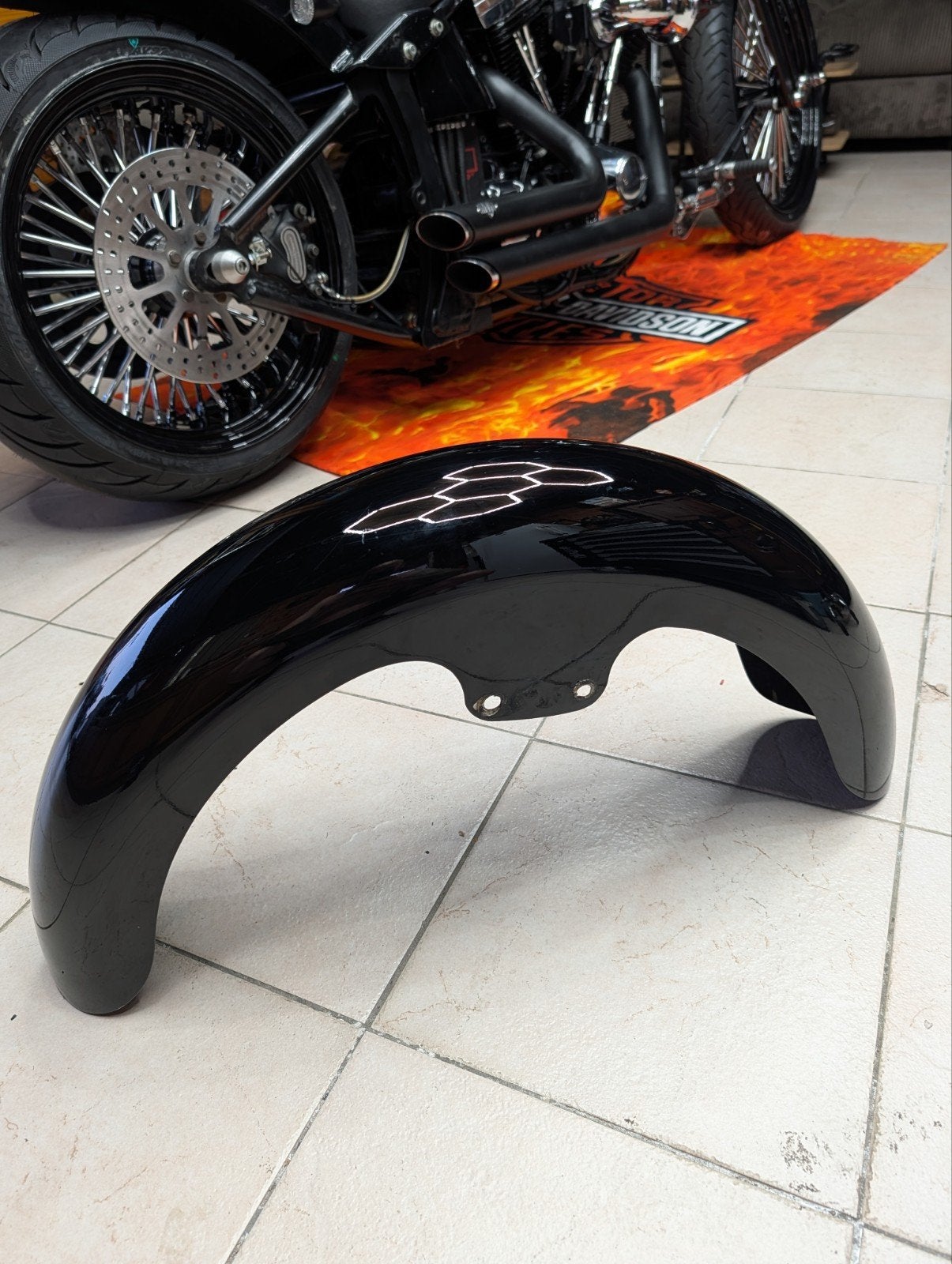 Spatbord harley 21" wiel, Ophalen