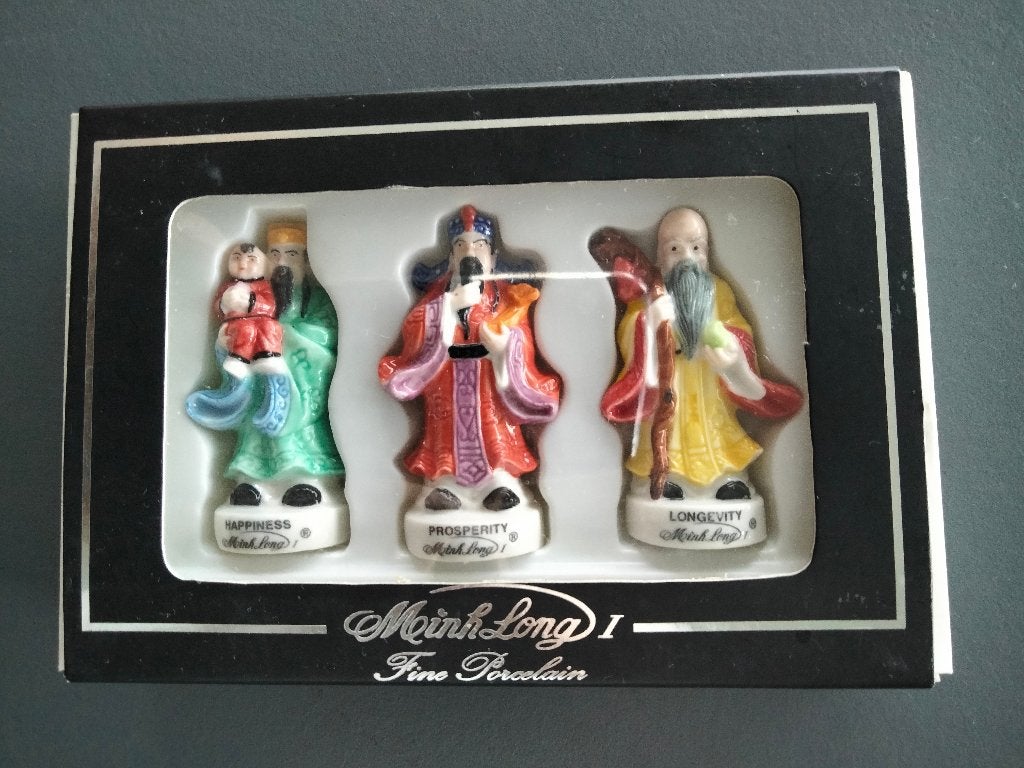 3 Minh Long minifiguren fijn porselein, Antiek en Kunst, Ophalen