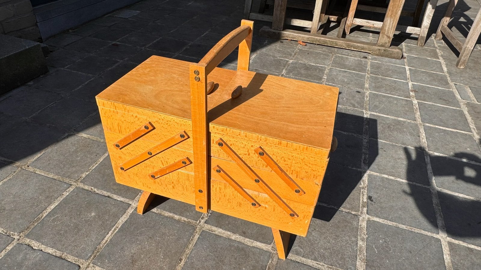 Uitklapbaar Naaikistje - Noors - lichte berk (50 x40 x30), Enlèvement ou Envoi, Comme neuf