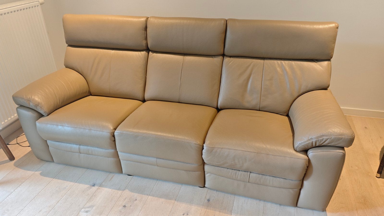 lederen 3-zit met 2 relaxen, Ophalen, Hedendaags modern, Driepersoons, Leer