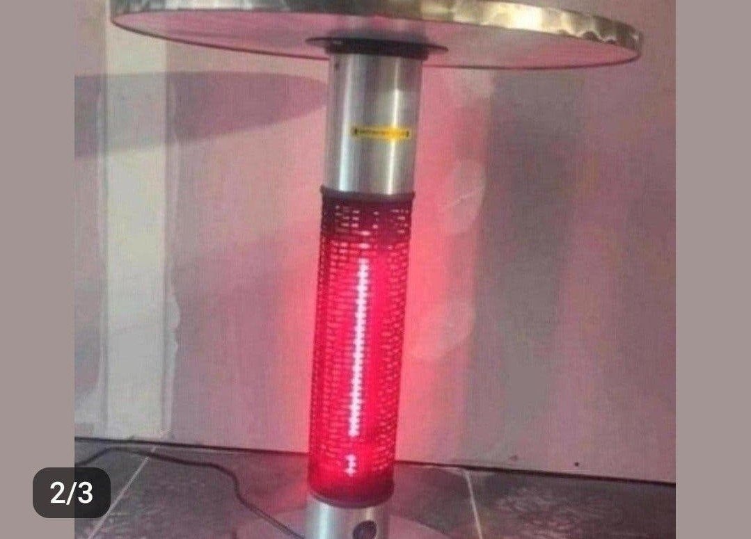 tafel met verwarming in de voet, Ophalen
