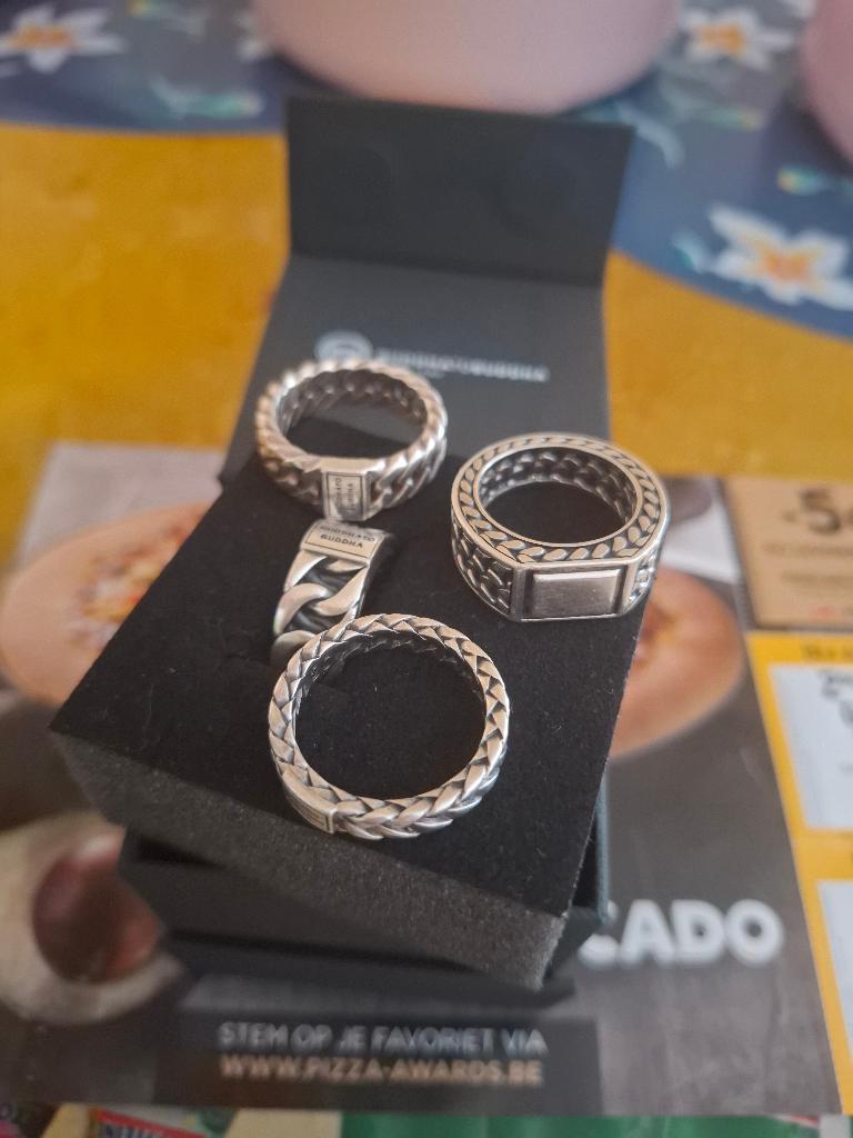 Zilver ringen buddha to buddha 1 lot, Ophalen of Verzenden, Zilver