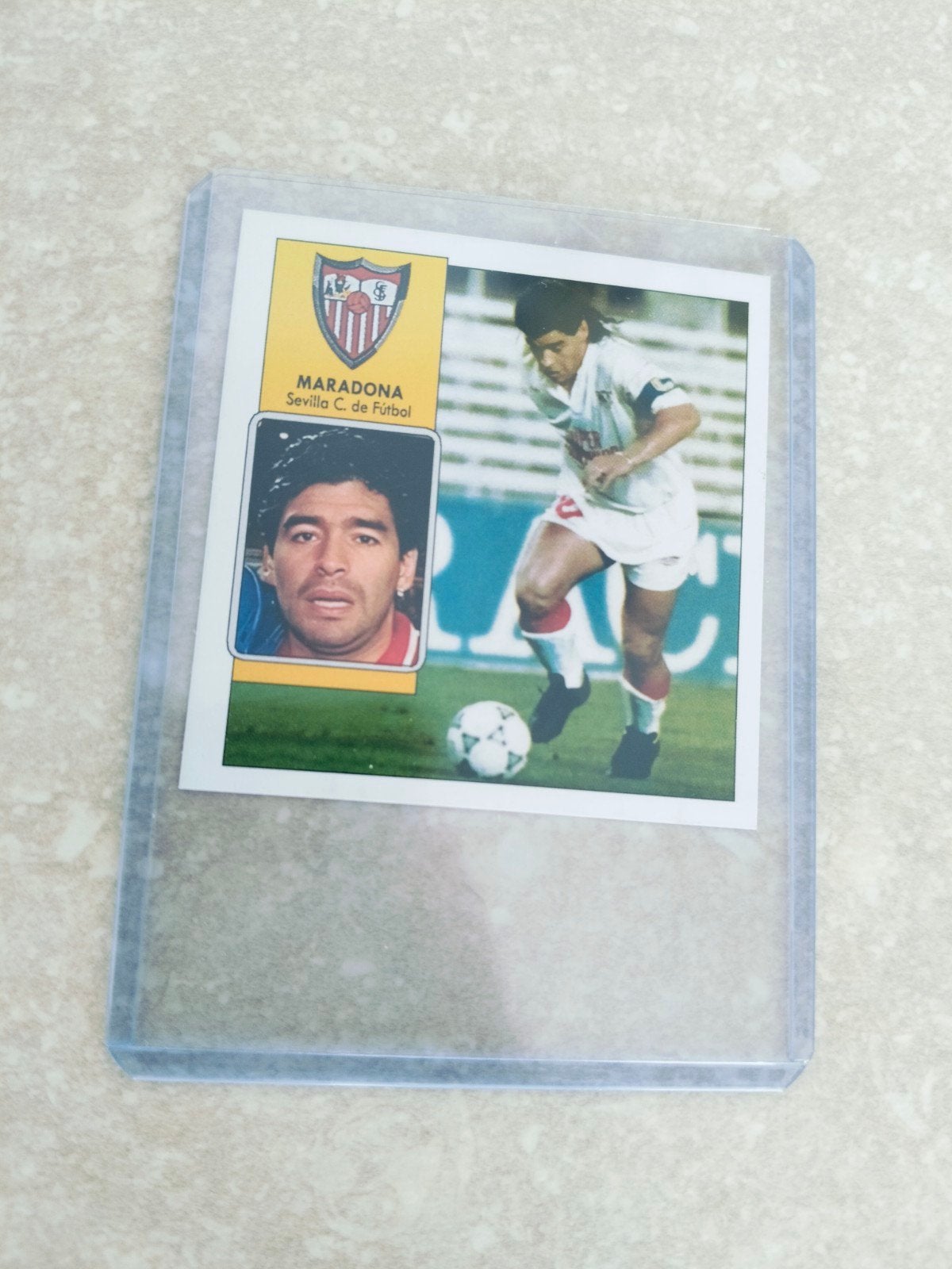 chromo sticker Maradona Sevilla Liga 92-93, Verzamelen, Ophalen of Verzenden