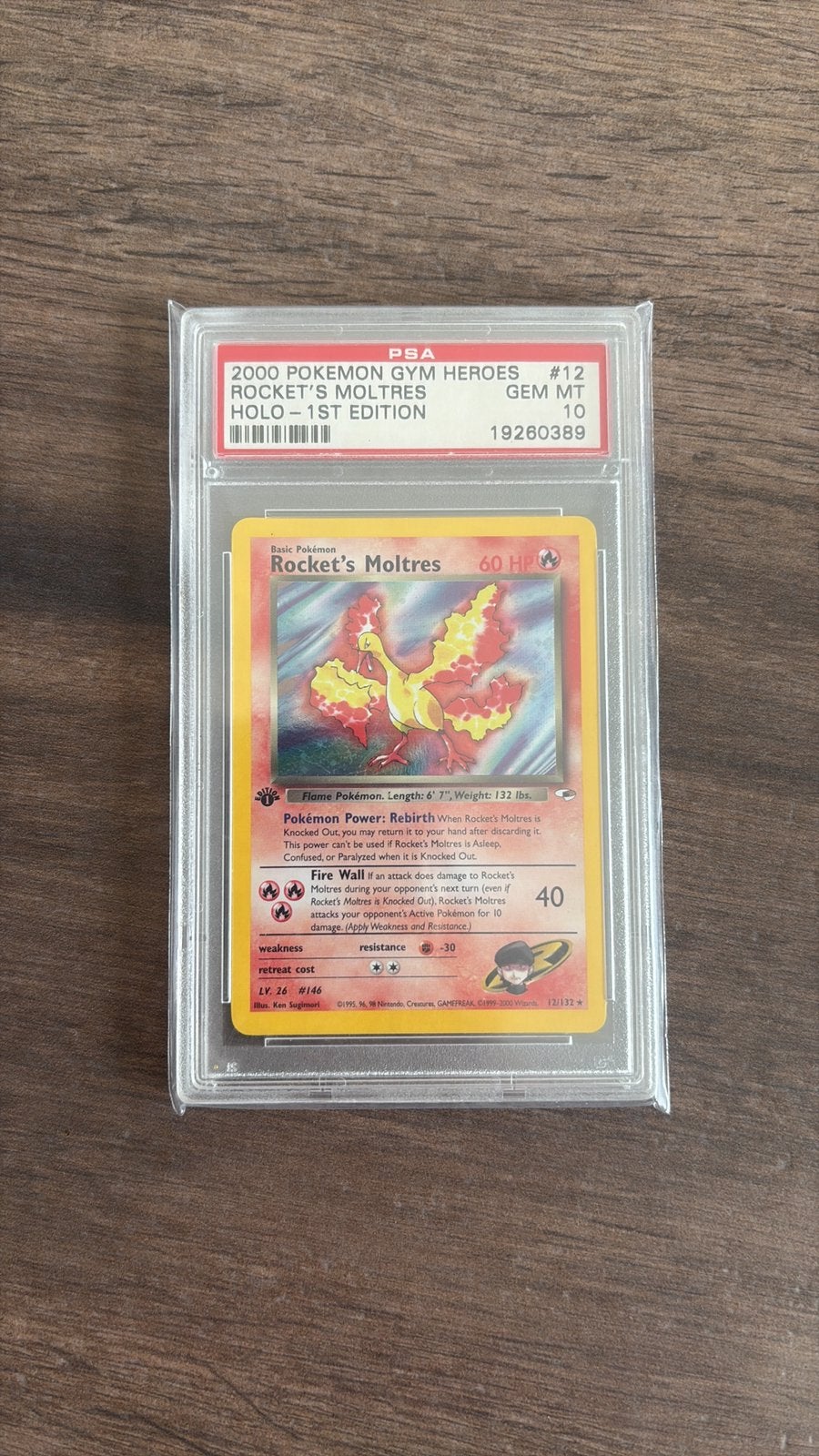 1st edition Rocket’s Moltres gym heroes psa 10, Ophalen of Verzenden, Zo goed als nieuw