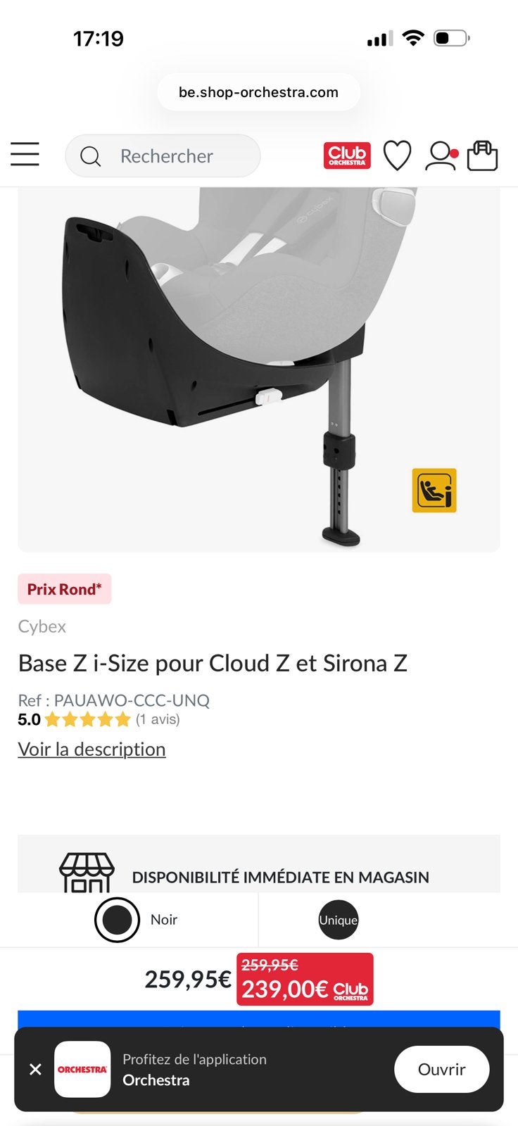 Base isofix 360 Cybex Sirona Z i-size, Ophalen, Zo goed als nieuw, Isofix