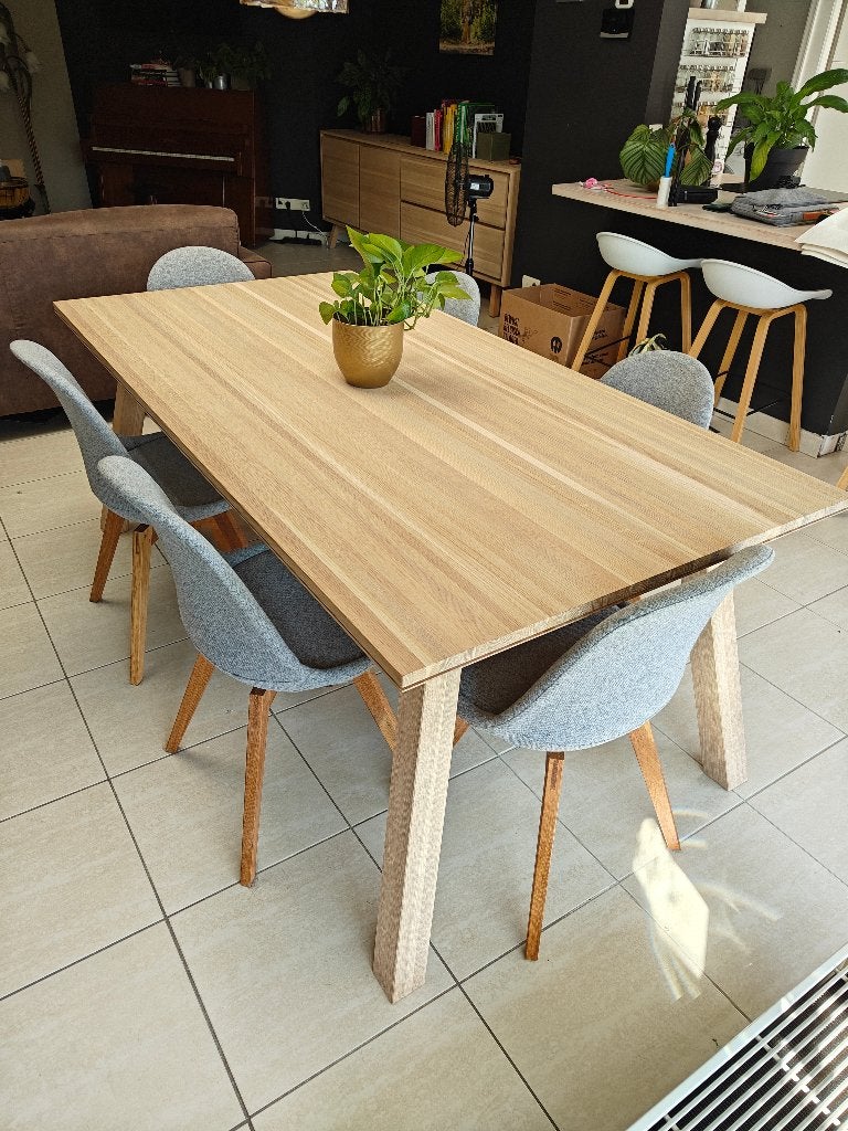 Set eiken tafel, barkast en dressoir, Scandinavisch, Ophalen, Zo goed als nieuw, Scandinavisch