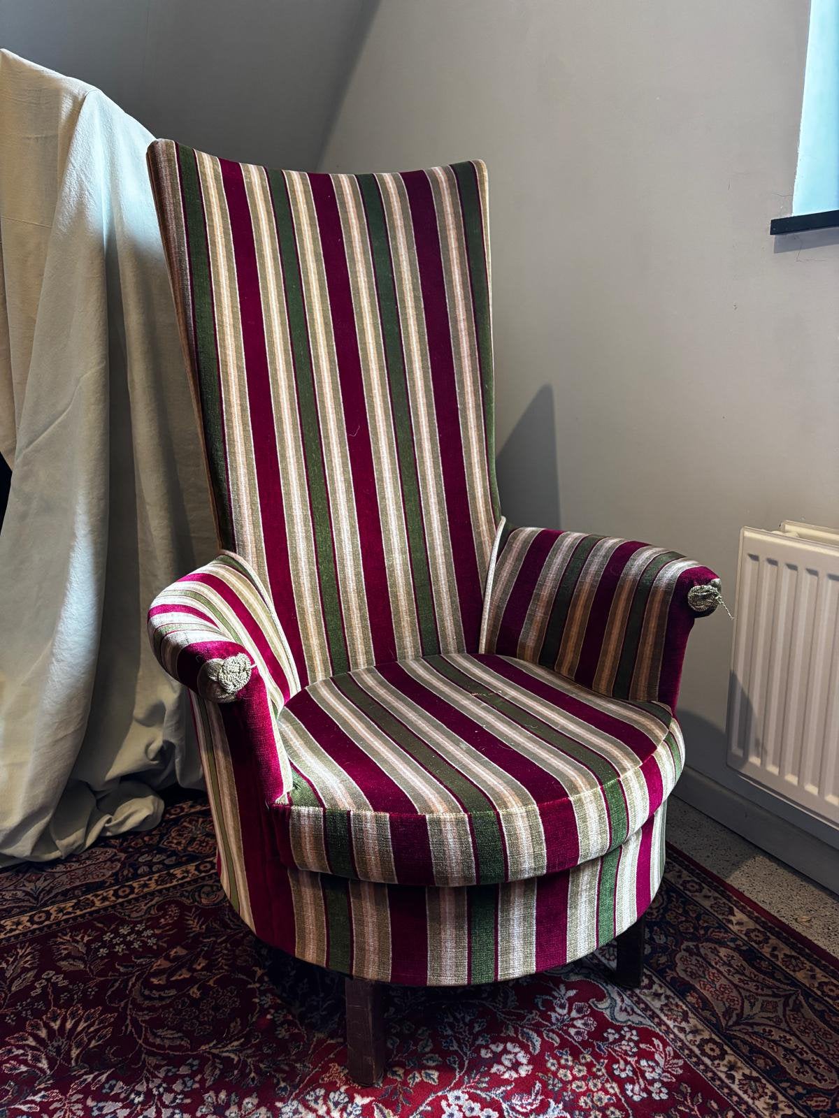 Klassieke hoge fauteuil / oorfauteuil, Huis en Inrichting, Fauteuils, Ophalen, Zo goed als nieuw, Stof