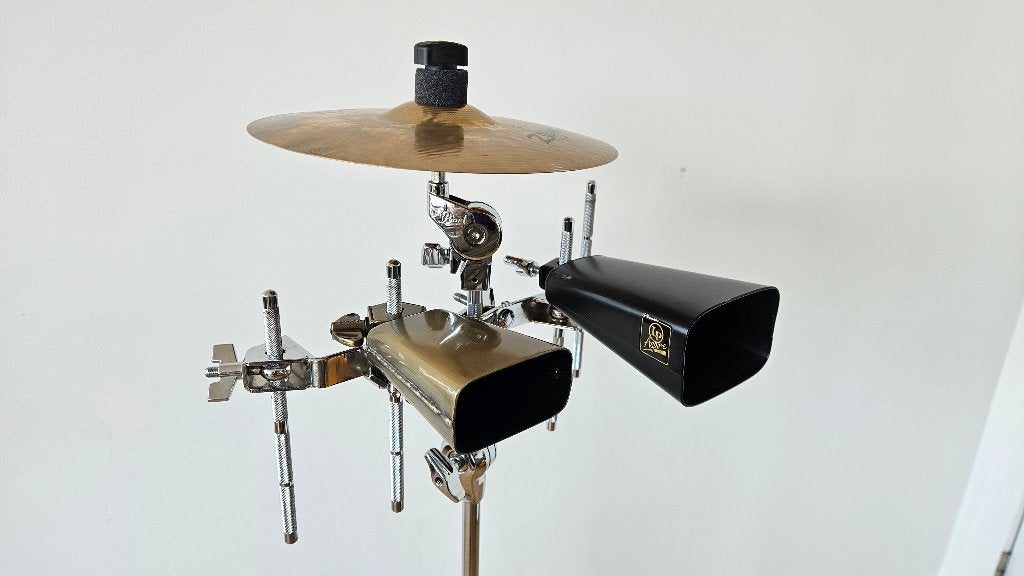 Kit de percussions (cymbale splash, cowbells, support), Musique & Instruments, Enlèvement ou Envoi, Comme neuf, Autres types