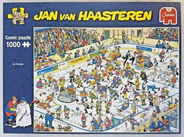 Hockey sur glace Jan van Haasteren 1000 pièces Puzzle géant, Envoi, 500 à 1500 pièces, Comme neuf, Puzzle