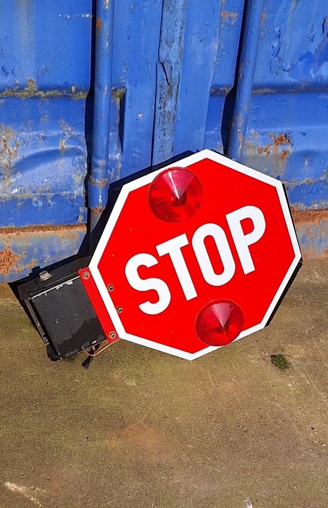 STOP bord, schoolbus bord met beweegbare arm & verlichting., Ophalen, Gebruikt, Auto's