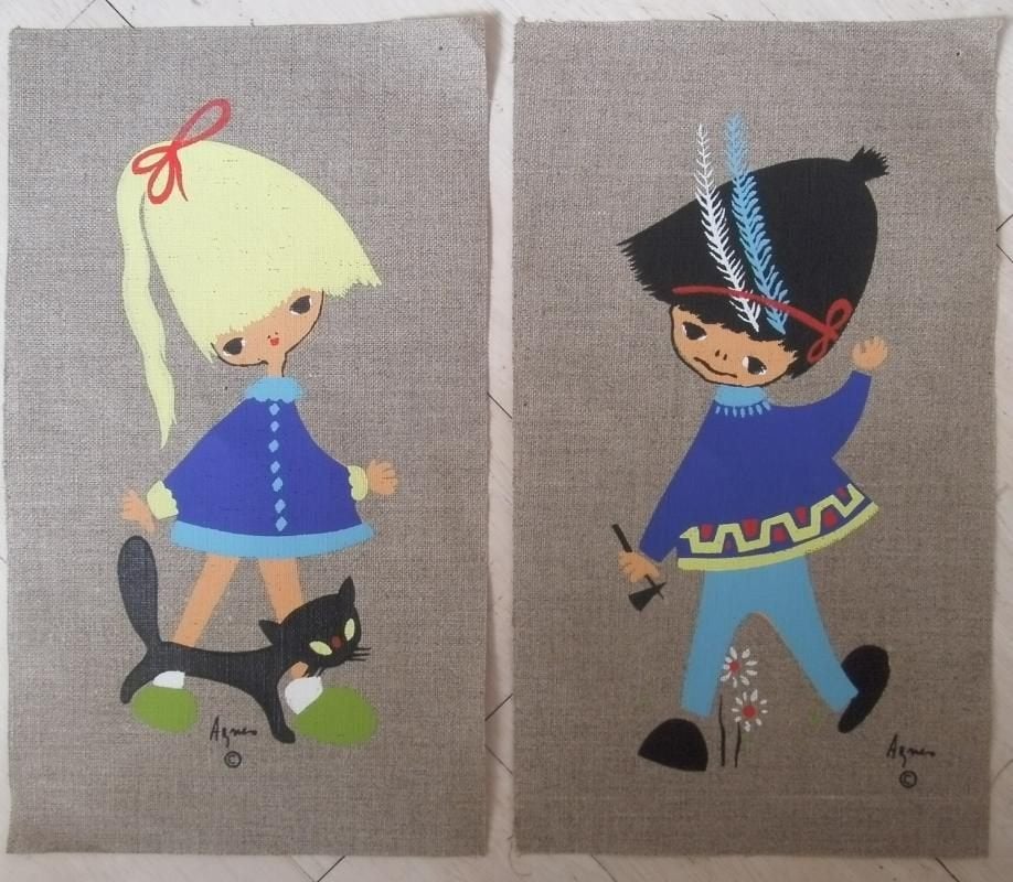twee prenten Agnes ( op linnen ), Ophalen of Verzenden