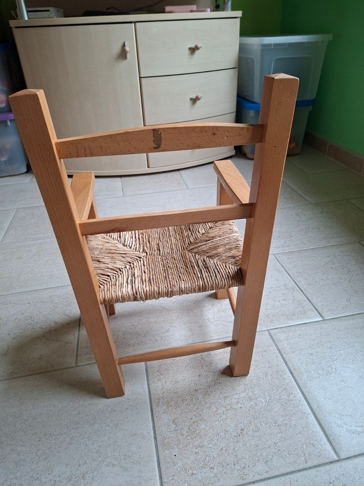 chaise bébé en bois et osier, Enlèvement, Utilisé, Autres types, Coulissant