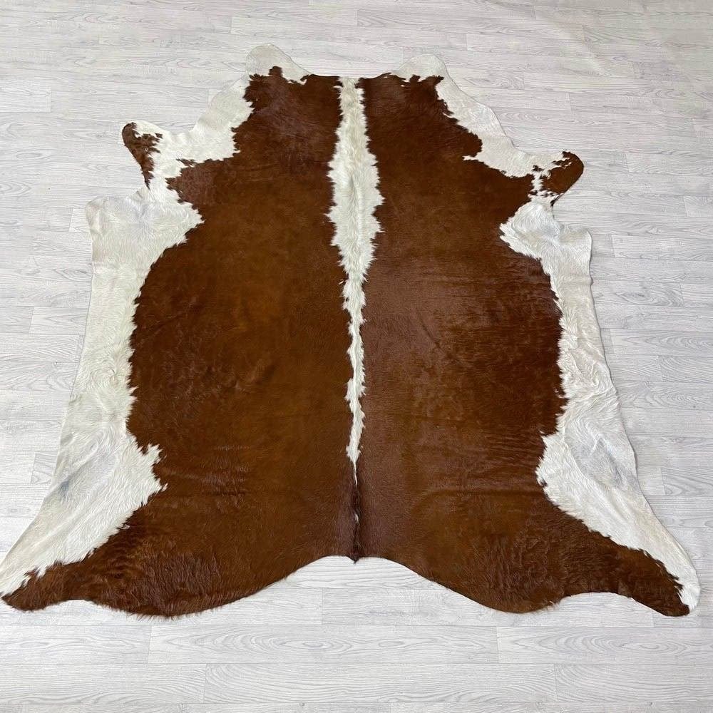 Koeienhuid bruin wit Hereford 220x210cm | Lederstore, Meerkleurig, Wandkleed, Nieuw, Ophalen of Verzenden