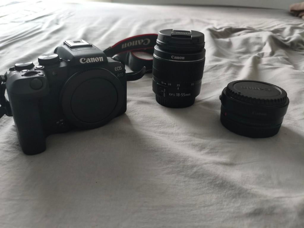 Canon EOS R10+ EF-S 18-55mm F/3.5-5.6 DC III +2 Accu + lader, Sans zoom optique, Canon, Compact, Comme neuf