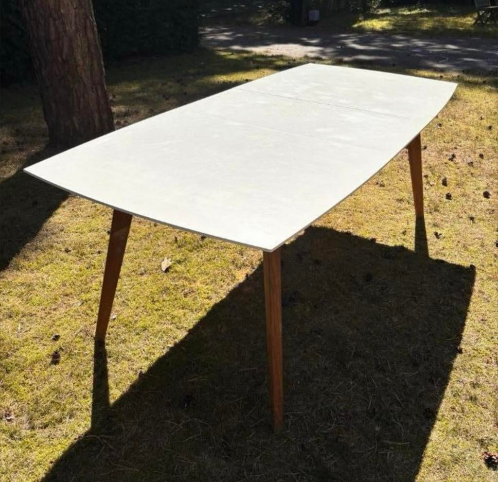 Eettafel verlengbaar 95cm op 160/205cm, Ophalen, Gebruikt