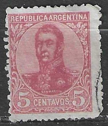 Argentinie 1908/1909 - Yvert 137 - Jose de San Martín (ST), Verzenden, Gestempeld, Zuid-Amerika