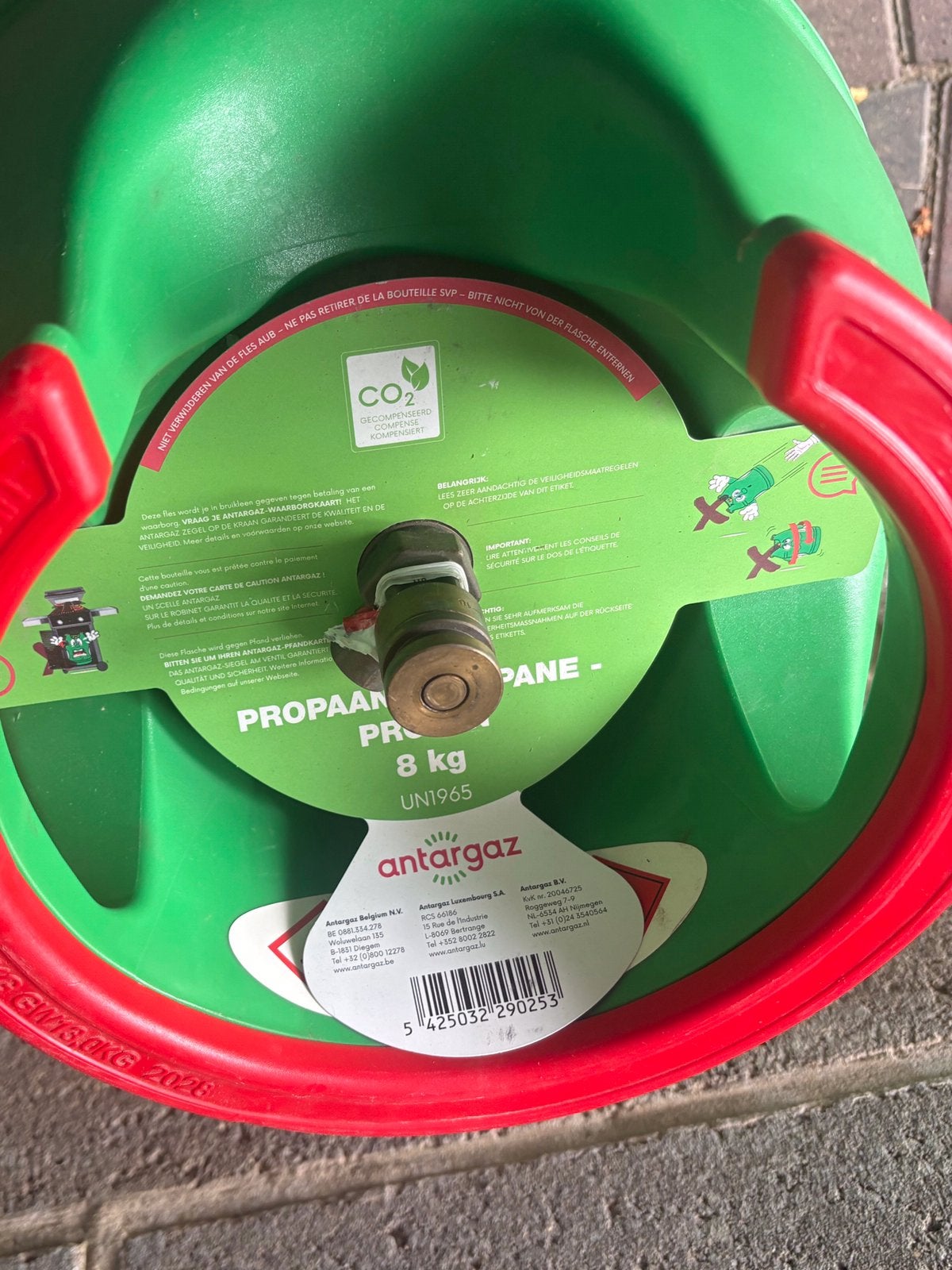 Antargas 8 kg  lichtgewicht flessen, Caravans en Kamperen, Kampeeraccessoires, Ophalen of Verzenden, Zo goed als nieuw