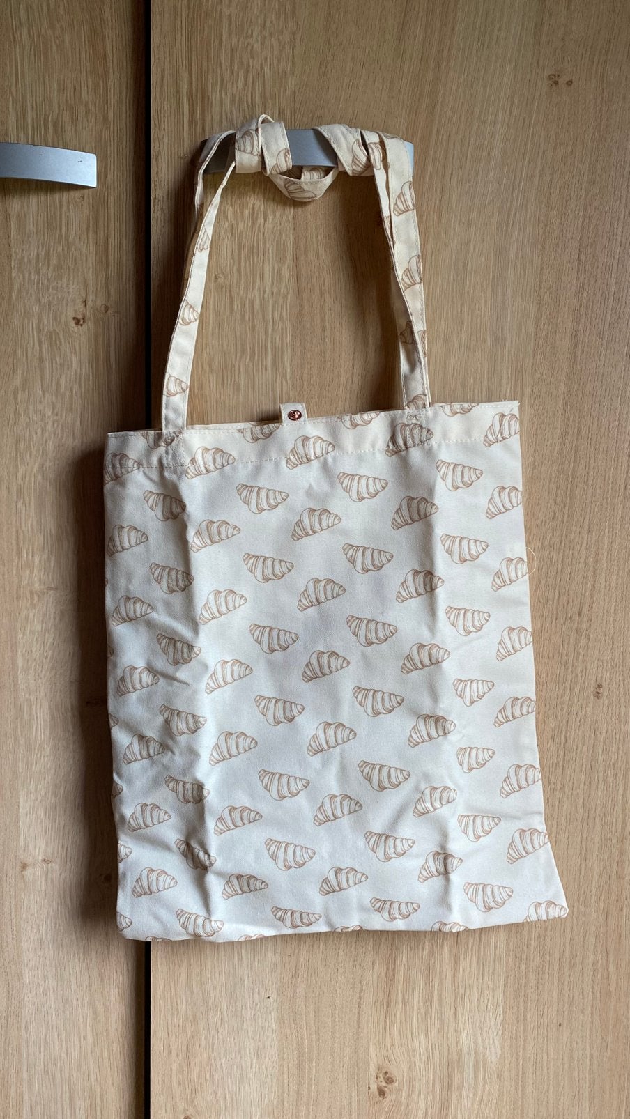 Sac en toile tod bag en croissant, Handtassen en Accessoires, Ophalen of Verzenden, Nieuw, Beige, Handtas