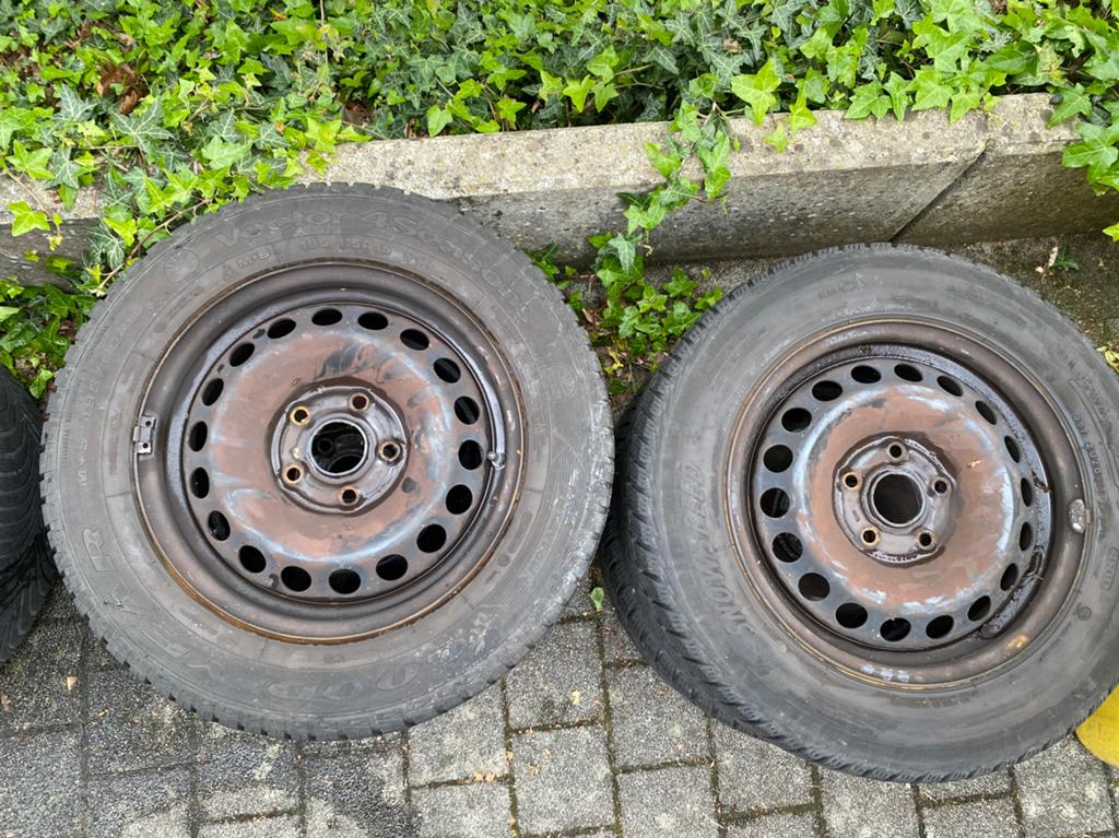 Stalen velgen met banden 15 inch (5x112)  Skoda VW Audi Seat, Auto-onderdelen, Banden en Velgen, Ophalen, Gebruikt, 15 inch, Winterbanden