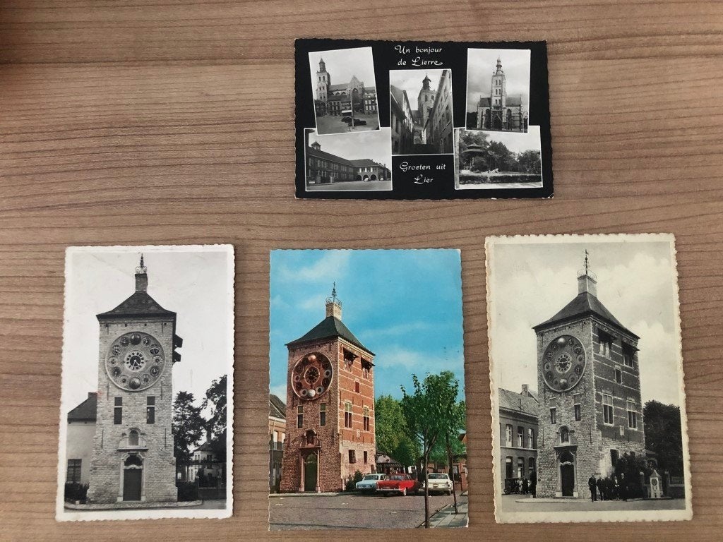 4 postkaarten Lier - Zimmertoren, Ophalen of Verzenden