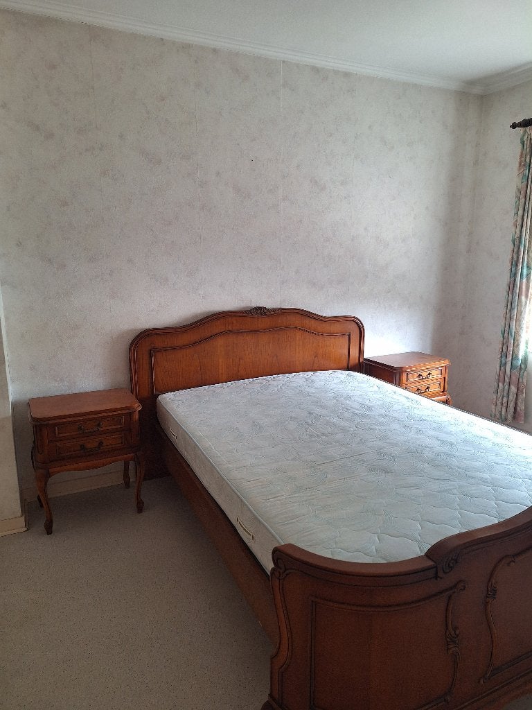Vintage slaapkamer massief hout, Huis en Inrichting, Slaapkamer | Complete slaapkamers, Gebruikt, Twijfelaar, Ophalen
