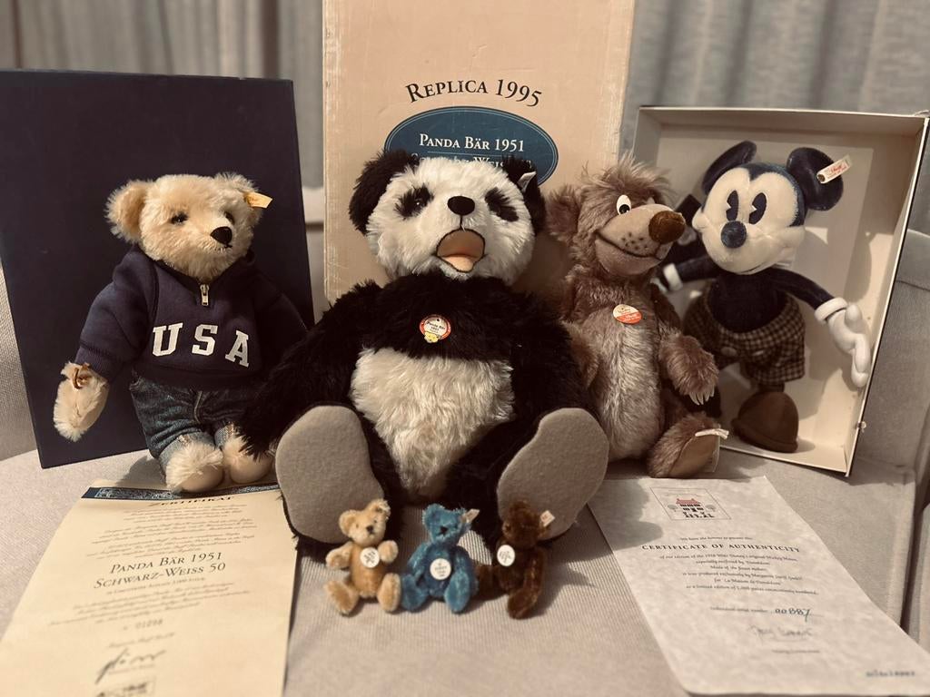 Steiff - Ralph Lauren, Panda, Mickey, Baloo, mini Club, Ophalen, Zo goed als nieuw, Steiff