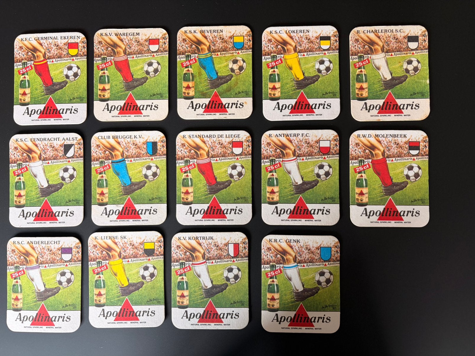 Bierkaartjes Apollinaris - voetbal 1991, Hobby en Vrije tijd, Verzamelkaartspellen | Magic the Gathering, Ophalen