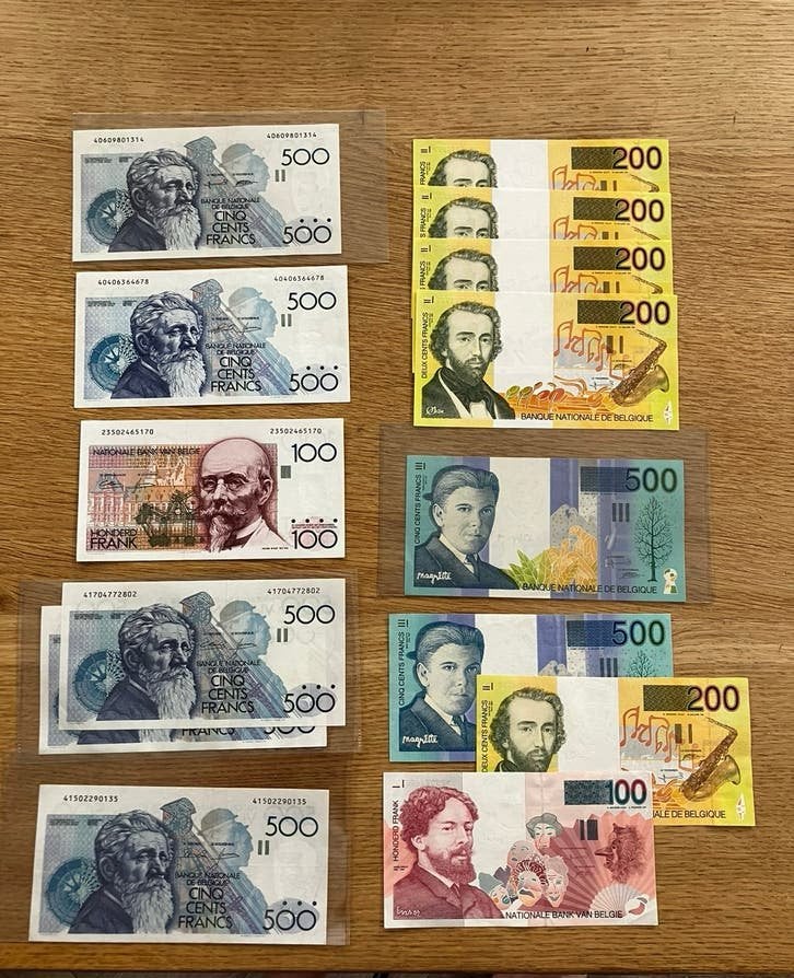 Lot de 13 francs belges, Enlèvement ou Envoi