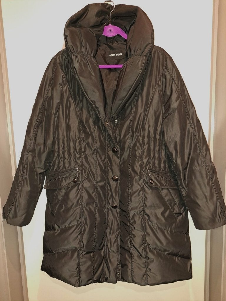 Gerry Weber Winterjas mt 46, met afneembare pels, hoge kraag, Zwart, Maat 46/48 (XL) of groter, Ophalen of Verzenden, Zo goed als nieuw