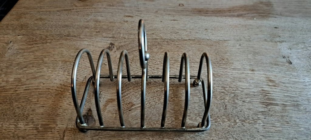 Porte toasts en métal argenté, Enlèvement ou Envoi, Argent