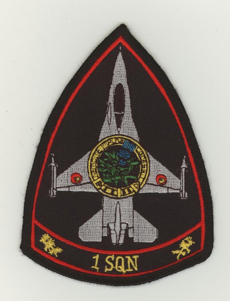 BAF luchtmacht patch 1 squadron zwart F-16AM Florennes, Collections, Objets militaires | Général, Envoi, Armée de l'air, Emblème ou Badge
