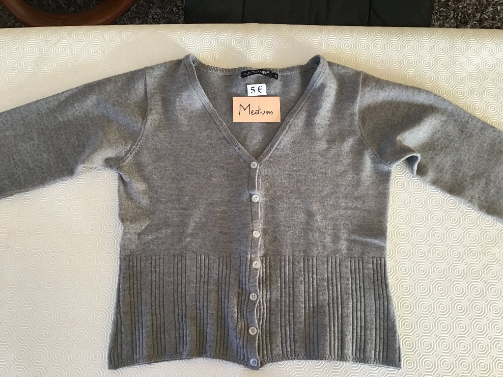 grijze dames trui medium aan 5 euro, Ophalen of Verzenden, Zo goed als nieuw, Maat 38/40 (M)