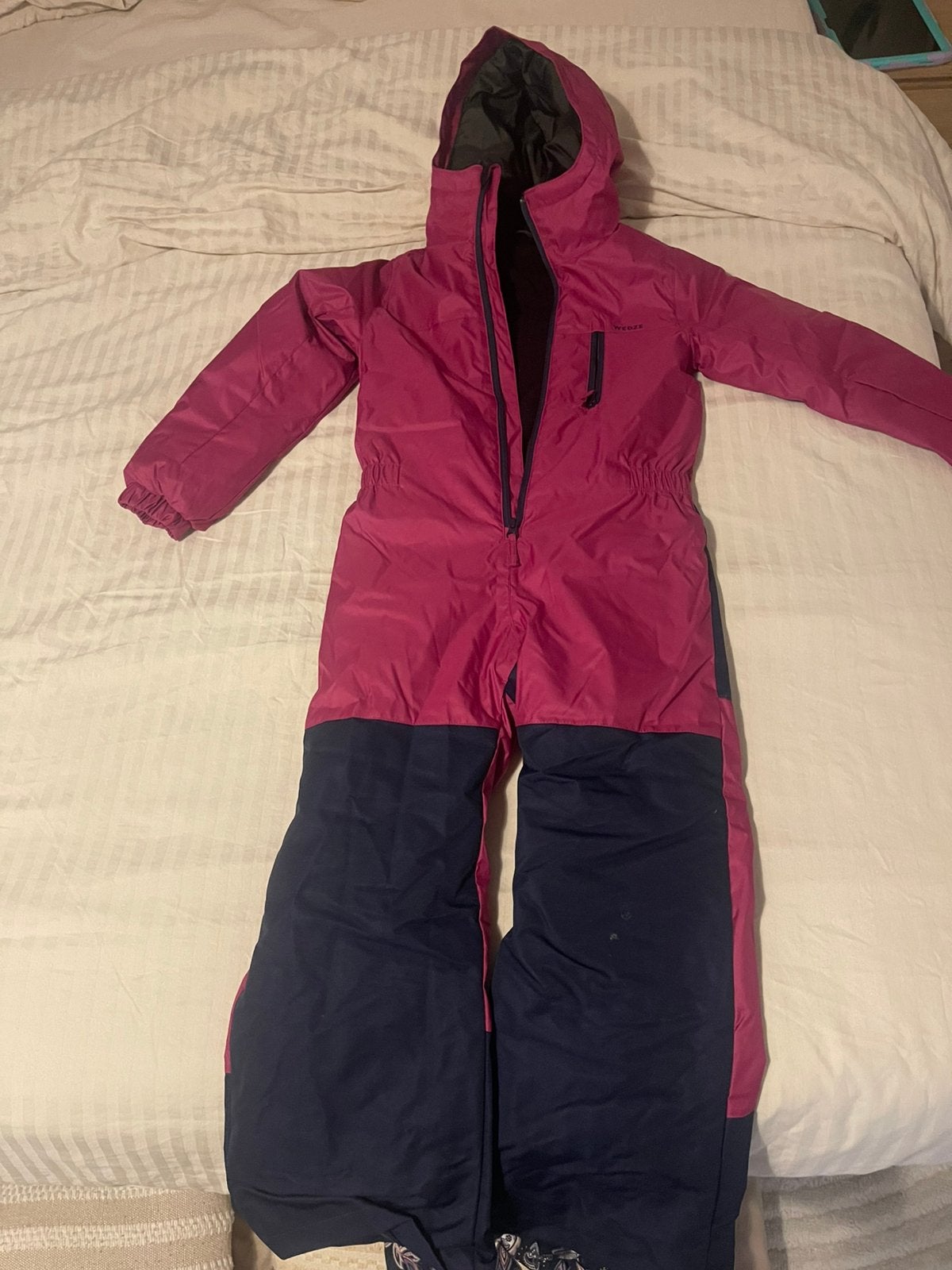 Wedze Decathlon skipak / sneeuwpak meisje maat 128 (8 jaar), Ophalen, Zo goed als nieuw