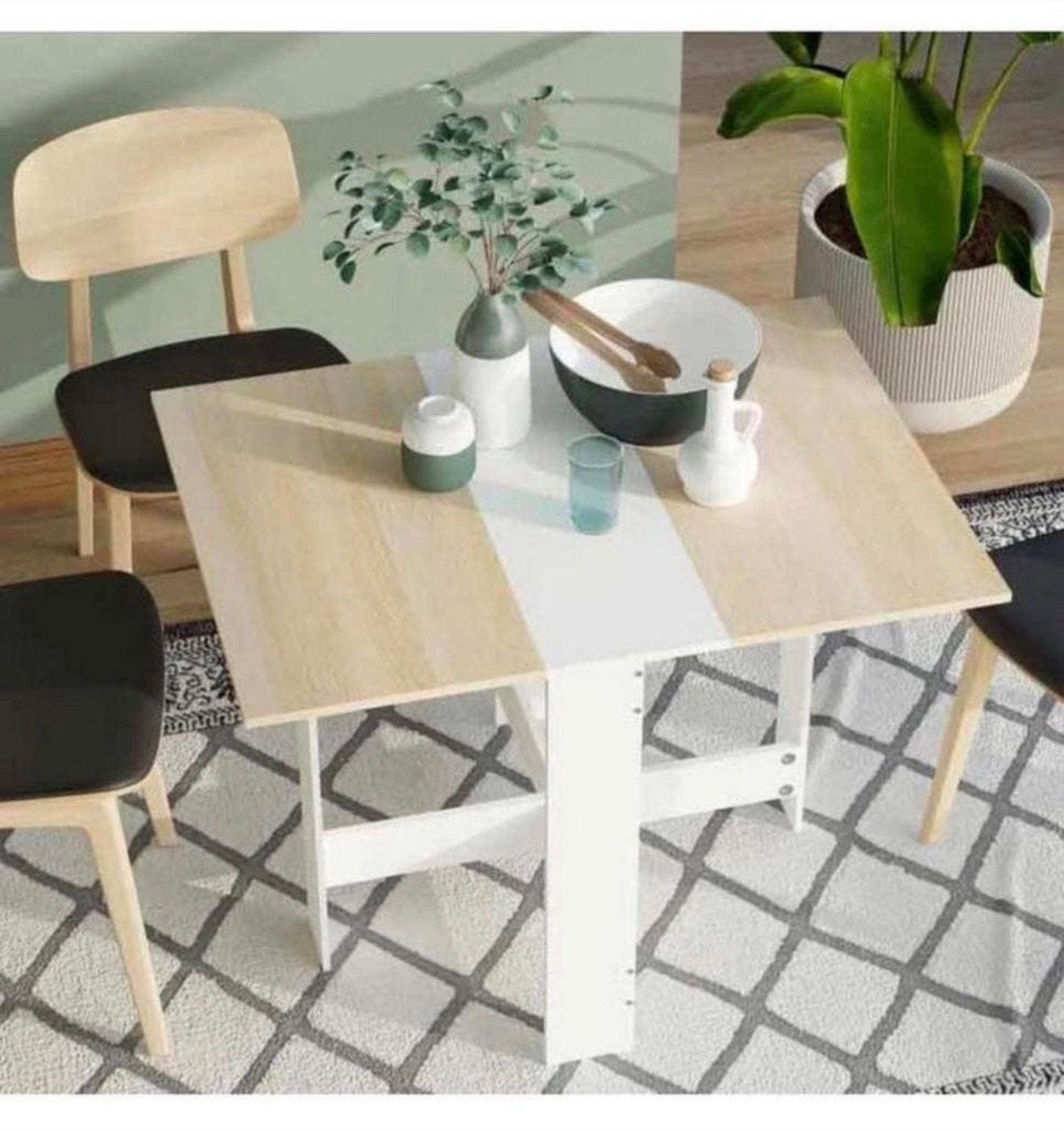 Homcom keukentafel eettafel opvouwbaar NIEUW wit-hout kleur, Huis en Inrichting, Tafels | Eettafels, 100 tot 150 cm, Eikenhout