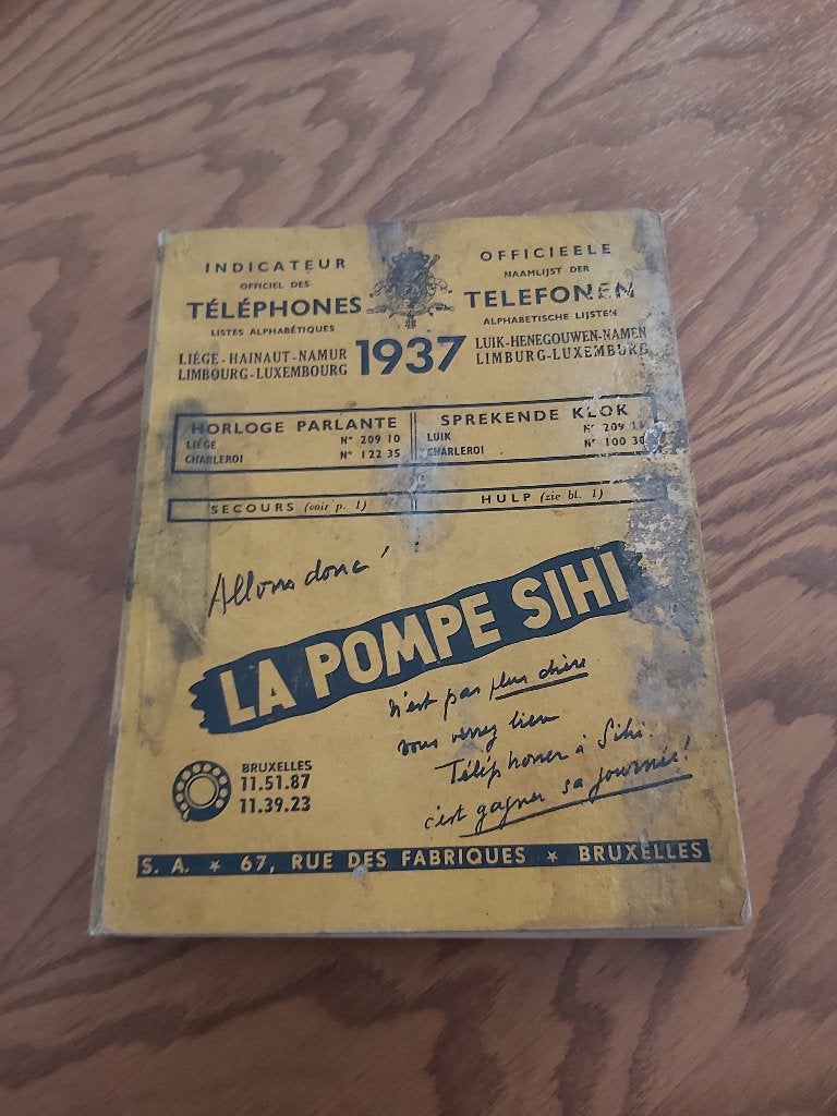 Telefoonboek Annuaire 1937 Luik Liège Limburg Namur, Enlèvement ou Envoi